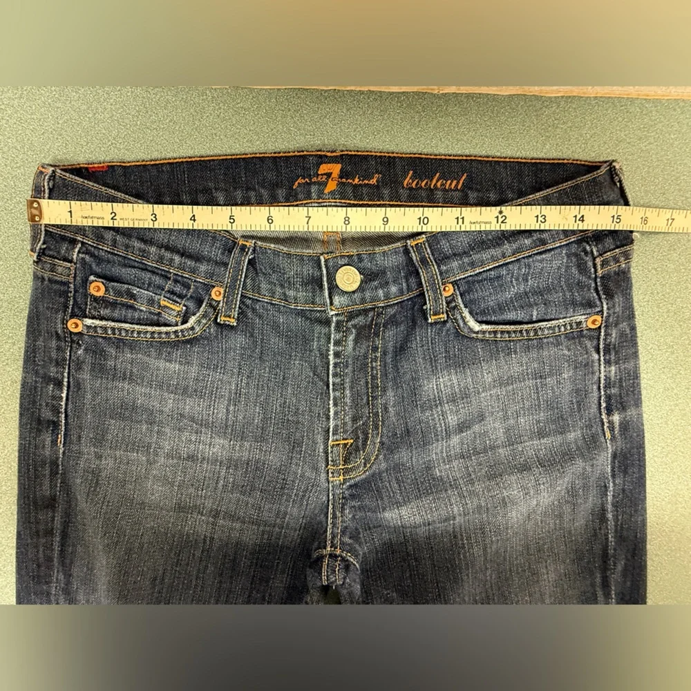 7 For All Mankind Dark Blue Bootcut Straight Leg Jeans Women’s 29 - Picture 6 of 8